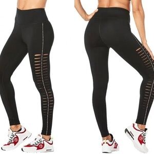 NEW w/tags | Zumba Lovers High Waisted Slashed Ankle Leggings - Bold Black